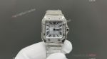 CLF Cartier Santos White/Blue/Green Face Swiss Quartz Movement 27*34.5*7.4mm Watch